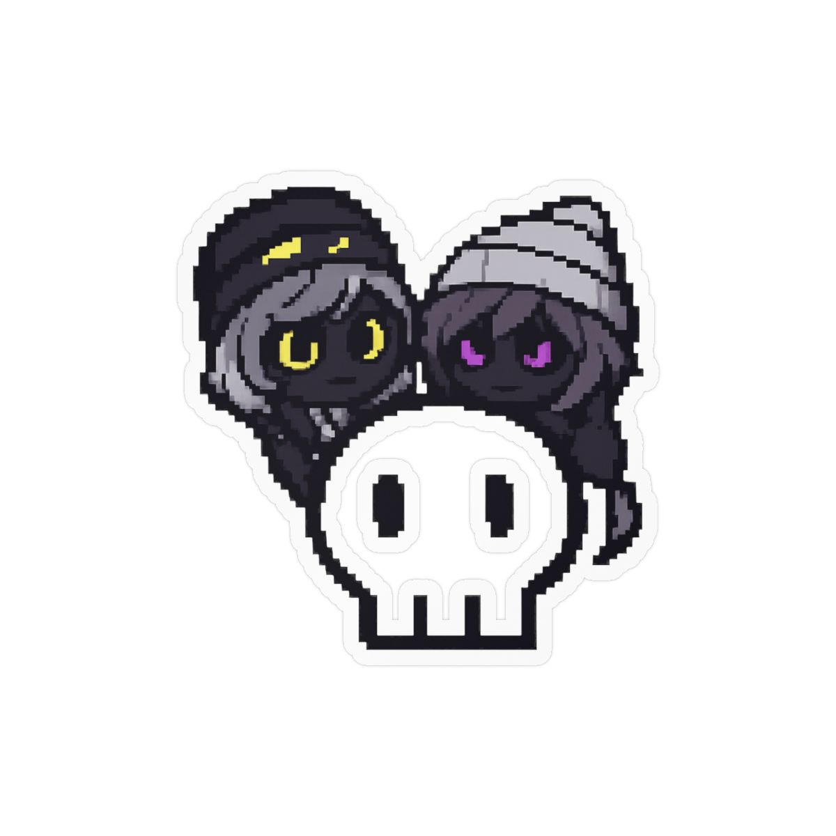 Murder Drones Goth Skull Kiss Stickers | Cute Dark Duo Decals — official Murder Drones Stickers