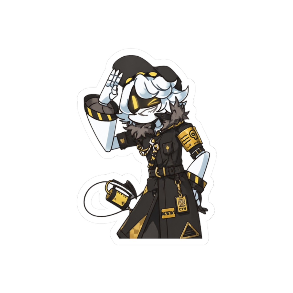 Serial Designation N Sticker | Cute Killer Murder Drones Vinyl Decal - alternate angle 3, merchandise