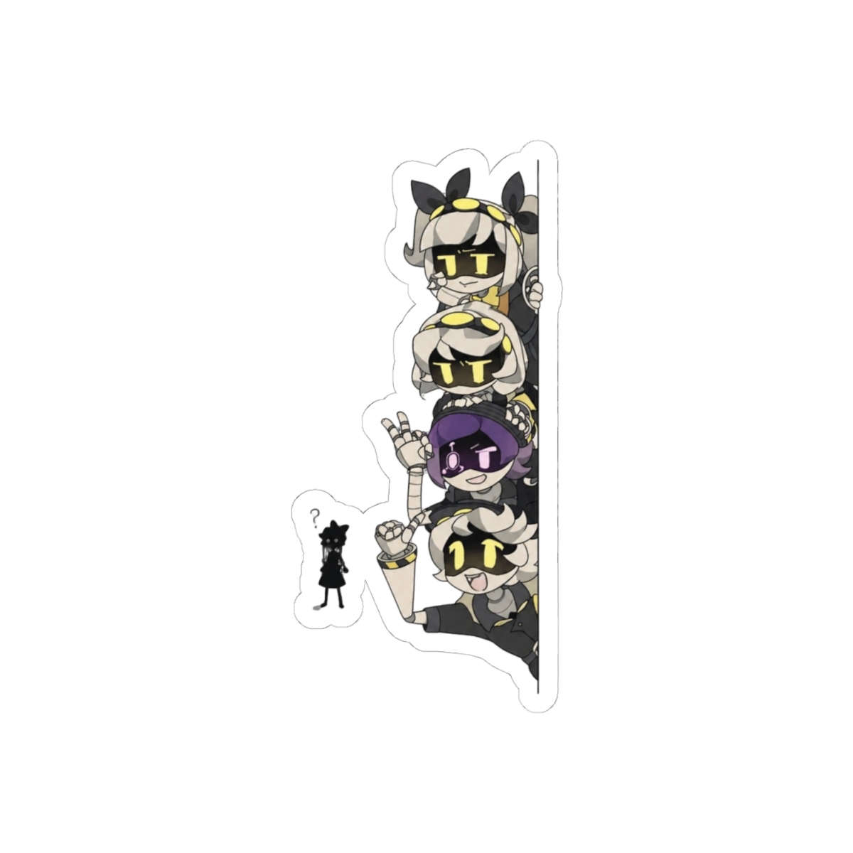 Murder Drones Cyn N Uzi Stickers | Cute Chaotic Fandom Vinyl Decals - alternate angle 1, merchandise