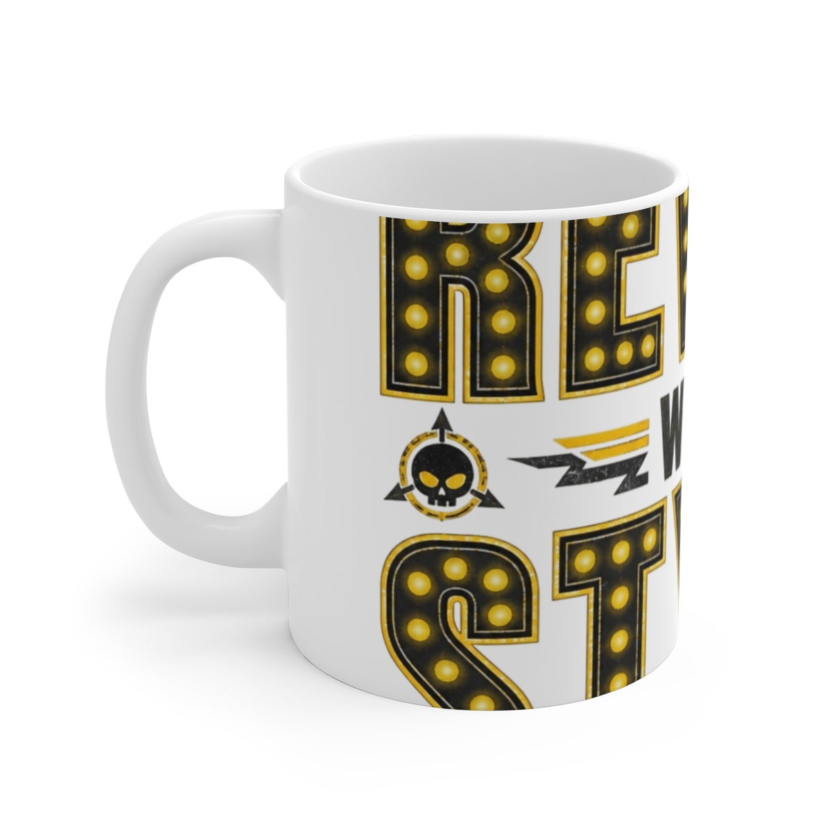 Murder Drones "Revolt with Style" White Mug - alternate angle 2, merchandise