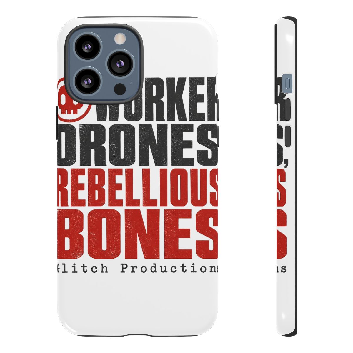Murder Drones "Worker Drones, Rebellious Bones" Phone Case - alternate angle 2, merchandise