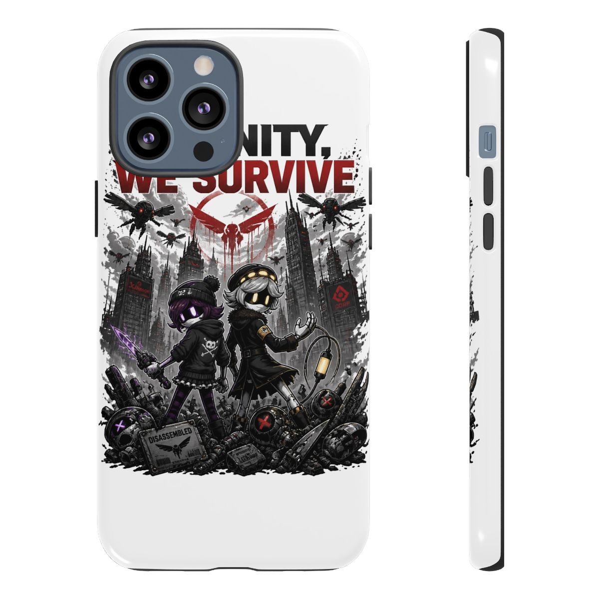 Murder Drones "In Unity, We Survive" Phone Case - alternate angle 2, merchandise