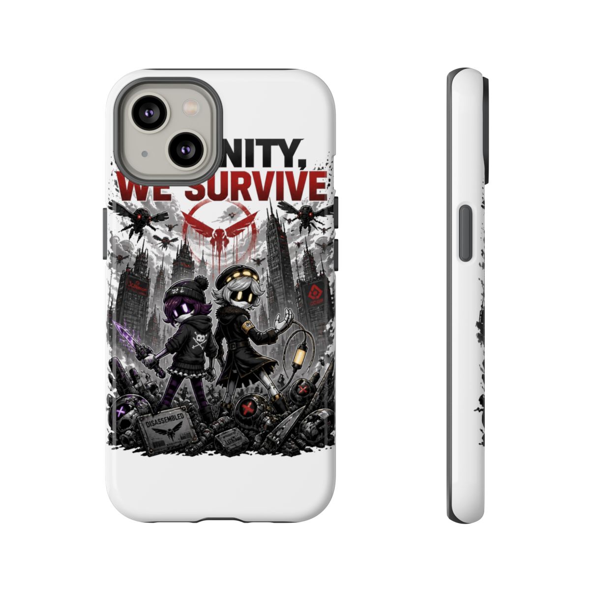 Murder Drones "In Unity, We Survive" Phone Case - alternate angle 3, merchandise