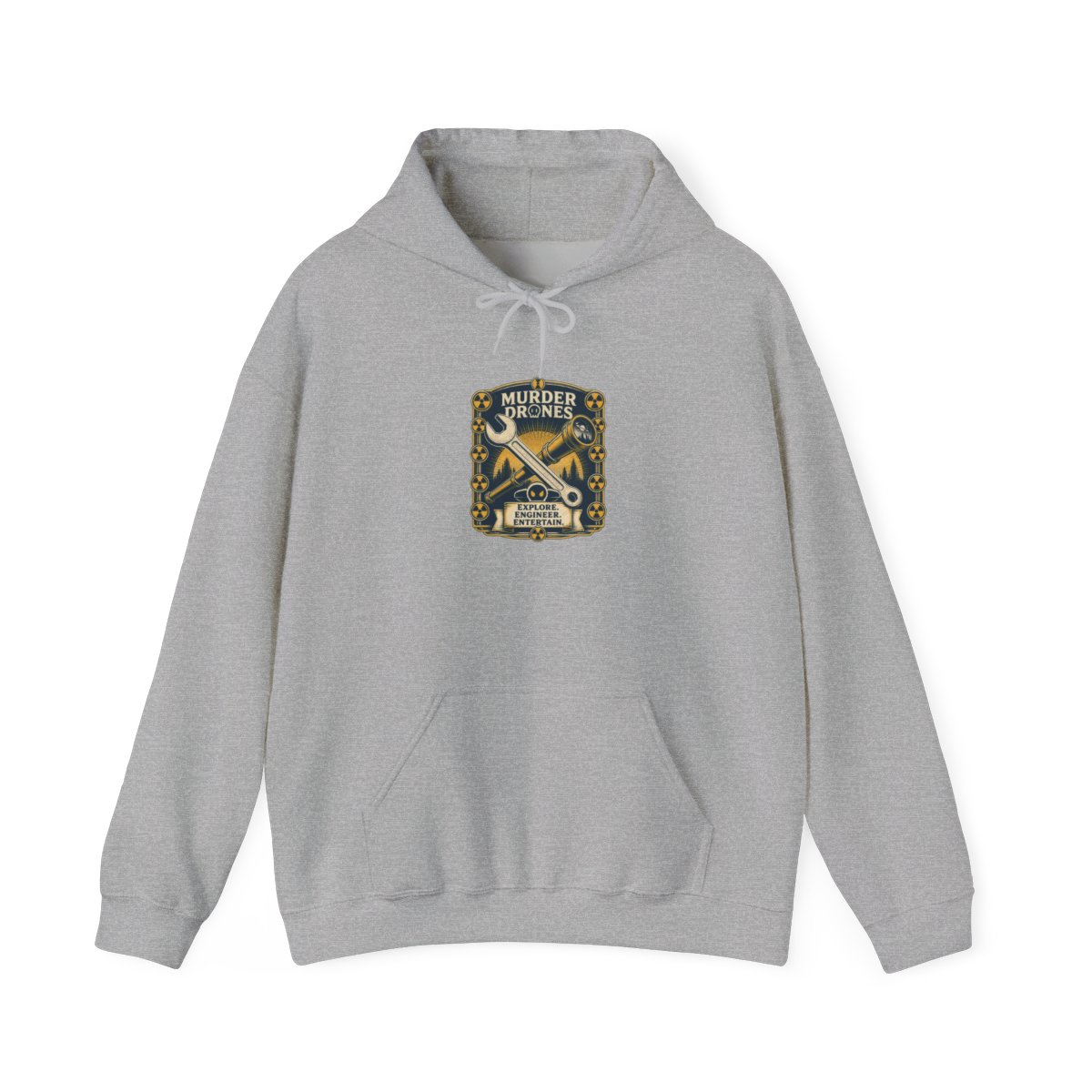 Murder Drones "Explore. Engineer. Entertain." Hoodie - alternate angle 3, merchandise